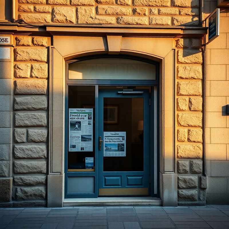 Ulaz u varaždinski ured u toploj popodnevnoj svjetlosti